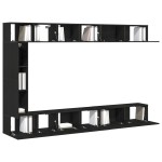vidaXL Set comodă TV Pe perete 9 pcs Stejar negru 30.5 x 30 x 110 cm