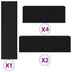 vidaXL Set comodă TV Pe perete 9 pcs Stejar negru 30.5 x 30 x 110 cm