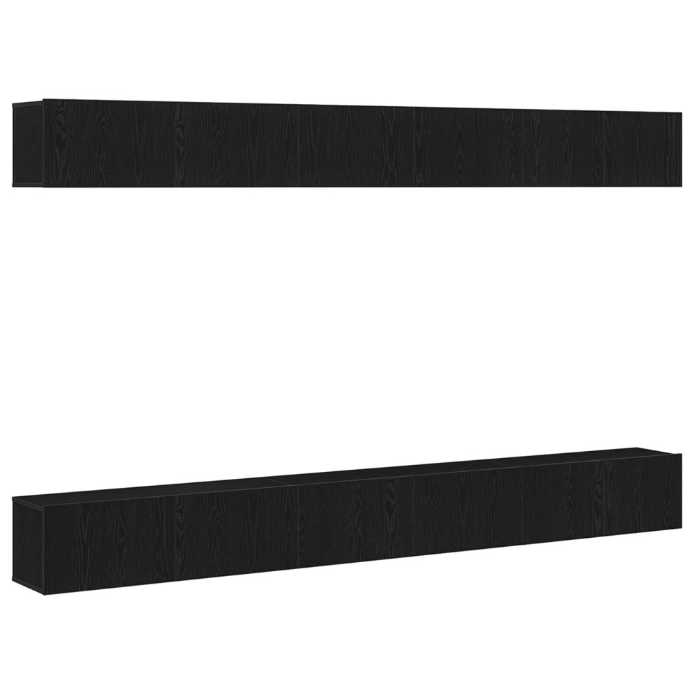 vidaXL Set comodă TV 6 pcs Stejar negru 100 x 30 x 30 cm Lemn compozit