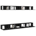 vidaXL Set comodă TV 6 pcs Stejar negru 100 x 30 x 30 cm Lemn compozit