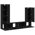 vidaXL Set comodă TV Pe perete 6 pcs Stejar negru 30.5 x 30 x 110 cm