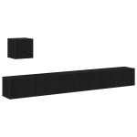 vidaXL Set comodă TV 4 pcs Stejar negru 80 x 30 x 30 cm Lemn compozit