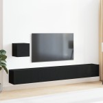 vidaXL Set comodă TV 4 pcs Stejar negru 80 x 30 x 30 cm Lemn compozit