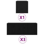 vidaXL Set comodă TV 4 pcs Stejar negru 80 x 30 x 30 cm Lemn compozit