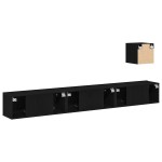 vidaXL Set comodă TV 4 pcs Stejar negru 80 x 30 x 30 cm Lemn compozit