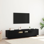 Dulap TV vidaXL cu lumini LED, stejar negru, 180x35x40 cm, din lemn prelucrat Dulap TV vidaXL cu lumini LED, stejar negru, 180x35x40 cm, din lemn prelucrat