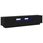 Dulap TV vidaXL cu lumini LED, stejar negru, 180x35x40 cm, din lemn prelucrat Dulap TV vidaXL cu lumini LED, stejar negru, 180x35x40 cm, din lemn prelucrat
