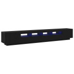 vidaXL Cabinet TV cu LED-uri Stejar Negru 260x35x40 cm Lemn prelucrat vidaXL Cabinet TV cu LED-uri Stejar Negru 260x35x40 cm Lemn prelucrat