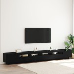 Cabinet TV vidaXL cu lumini LED, Stejar negru, 300x35x40 cm, Lemn compozit Cabinet TV vidaXL cu lumini LED, Stejar negru, 300x35x40 cm, Lemn compozit