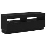 Cabinet TV vidaXL cu lumini LED, Stejar negru, 300x35x40 cm, Lemn compozit Cabinet TV vidaXL cu lumini LED, Stejar negru, 300x35x40 cm, Lemn compozit