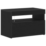 vidaXL Dulap de nopte cu lumini LED Stejar negru 60x35x40 cm Lemn proiectat vidaXL Dulap de nopte cu lumini LED Stejar negru 60x35x40 cm Lemn proiectat