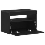 vidaXL Dulap de nopte cu lumini LED Stejar negru 60x35x40 cm Lemn proiectat vidaXL Dulap de nopte cu lumini LED Stejar negru 60x35x40 cm Lemn proiectat