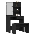 Set Măsuță de Toaletă vidaXL din Lemn Obținut Ingineresc Stejar Negru Set Măsuță de Toaletă vidaXL din Lemn Obținut Ingineresc Stejar Negru