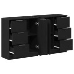 vidaXL Sideboard cu sertar Stejar Negru 180 x 30 x 70 cm Lemn compozit