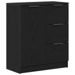 vidaXL Sideboard cu sertar Stejar Negru 180 x 30 x 70 cm Lemn compozit