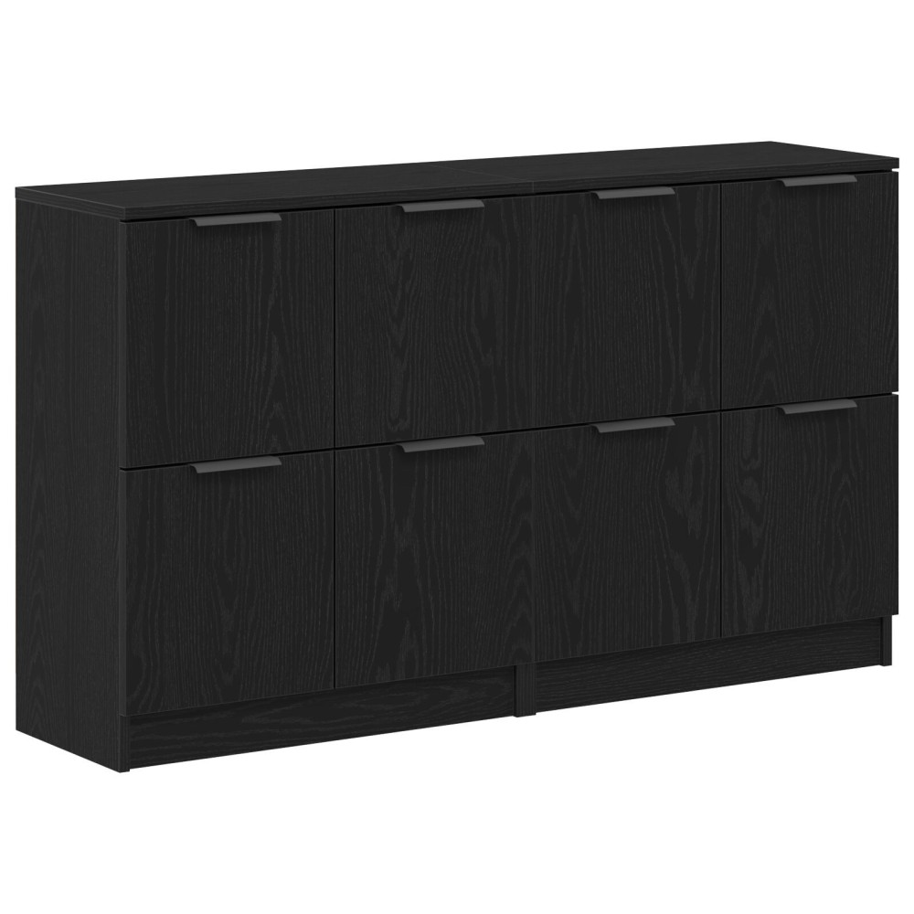 vidaXL Bufete 2 buc Negru Stejar 60x30x70 cm Lemn prelucrat