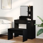 Set masă de toaletă vidaXL din stejar negru Set masă de toaletă vidaXL din stejar negru