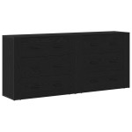 vidaXL Bufet cu sertar Stejar Negru 160 x 33 x 70 cm Lemn compozit vidaXL Bufet cu sertar Stejar Negru 160 x 33 x 70 cm Lemn compozit
