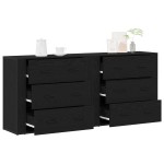 vidaXL Bufet cu sertar Stejar Negru 160 x 33 x 70 cm Lemn compozit vidaXL Bufet cu sertar Stejar Negru 160 x 33 x 70 cm Lemn compozit