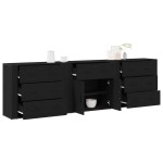 vidaXL Sideboard cu sertar Stejar Negru 240 x 33 x 70 cm Lemn compozit