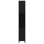 vidaXL Set de mobilier pentru baie cu ușă 3 pcs Negru 30 x 30 x 180 cm vidaXL Set de mobilier pentru baie cu ușă 3 pcs Negru 30 x 30 x 180 cm
