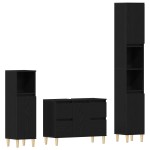 vidaXL Set de mobilier pentru baie cu ușă 3 pcs Negru 30 x 30 x 180 cm vidaXL Set de mobilier pentru baie cu ușă 3 pcs Negru 30 x 30 x 180 cm