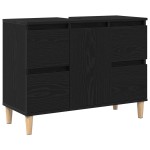 vidaXL Set de mobilier pentru baie cu ușă 3 pcs Negru 30 x 30 x 180 cm vidaXL Set de mobilier pentru baie cu ușă 3 pcs Negru 30 x 30 x 180 cm