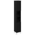 vidaXL Set de Mobilier pentru Baie 3 pcs Stejar Negru 30 x 30 x 190 cm