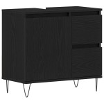vidaXL Set de Mobilier pentru Baie 3 pcs Stejar Negru 30 x 30 x 190 cm