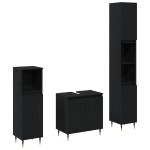 vidaXL Set de Mobilă pentru Baie 3 pcs Stejar Negru 30 x 30 x 190 cm vidaXL Set de Mobilă pentru Baie 3 pcs Stejar Negru 30 x 30 x 190 cm