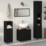 vidaXL Set de Mobilă pentru Baie 3 pcs Stejar Negru 30 x 30 x 190 cm vidaXL Set de Mobilă pentru Baie 3 pcs Stejar Negru 30 x 30 x 190 cm
