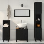 vidaXL Set de mobilier pentru baie cu ușă 3 pcs Negru 30 x 30 x 190 cm vidaXL Set de mobilier pentru baie cu ușă 3 pcs Negru 30 x 30 x 190 cm