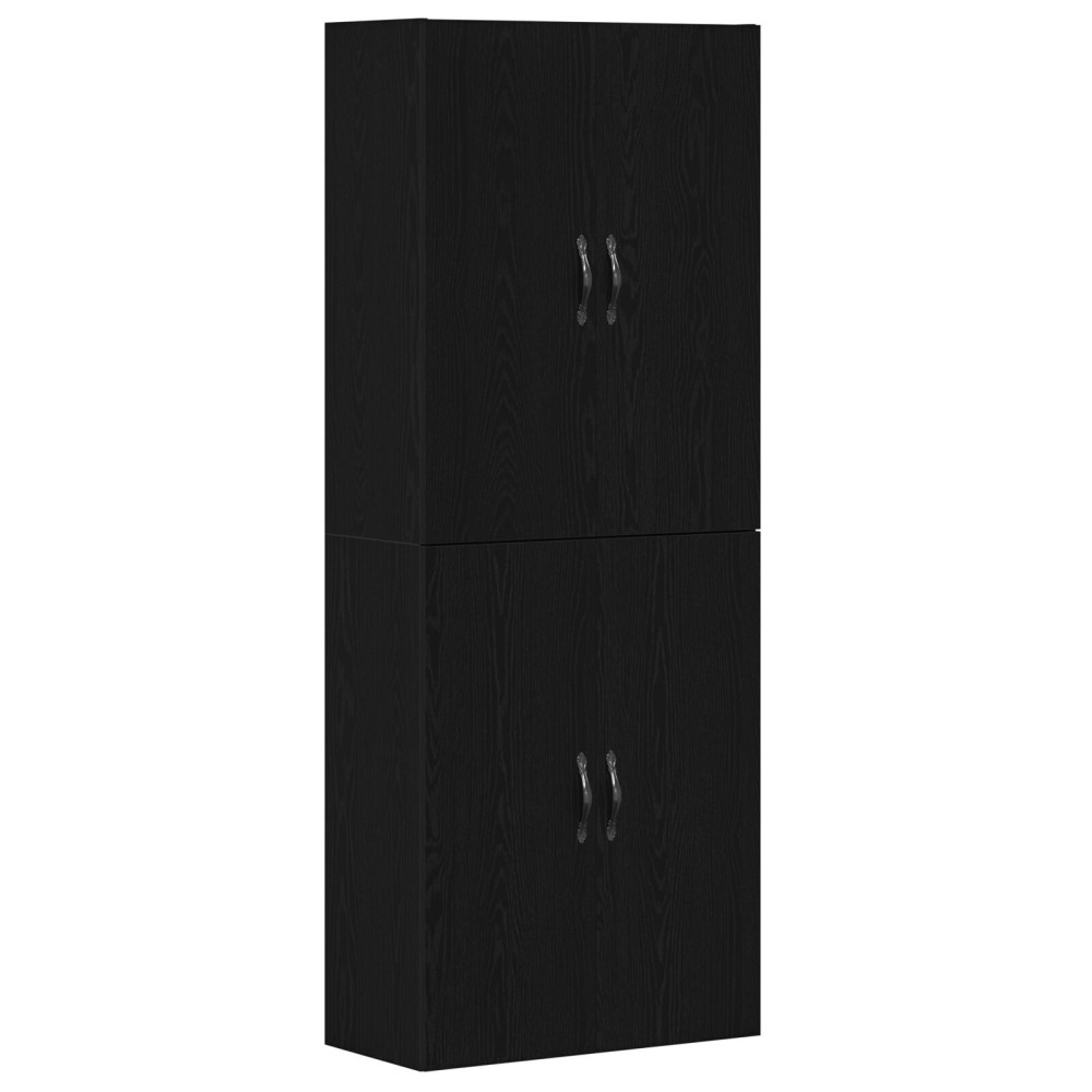 vidaXL Set 2 dulapuri, stejar negru, 69,5x34x180 cm, din lemn prelucrat