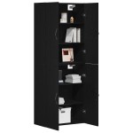 vidaXL Dulap montat pe perete 2 pcs Stejar negru 69.5 x 34 x 90 cm