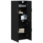 vidaXL Dulap montat pe perete 2 pcs Stejar negru 69.5 x 34 x 90 cm