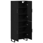 vidaXL Bufet 2 pcs Stejar negru 69.5 x 34 x 180 cm Lemn compozit