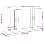 vidaXL Cabinet suspendat Pe perete 2 pcs Lemn vechi 160 x 34 x 90 cm vidaXL Cabinet suspendat Pe perete 2 pcs Lemn vechi 160 x 34 x 90 cm