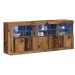 vidaXL Bufet cu lumini LED Lemn Vechi 162x37x67 cm Lemn Inginerit vidaXL Bufet cu lumini LED Lemn Vechi 162x37x67 cm Lemn Inginerit