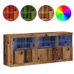 vidaXL Bufet cu lumini LED Lemn Vechi 162x37x67 cm Lemn Inginerit vidaXL Bufet cu lumini LED Lemn Vechi 162x37x67 cm Lemn Inginerit