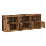 vidaXL Sideboard cu lumini LED Lemn vechi 181.5x37x67 cm Lemn compus