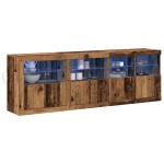 vidaXL bufet cu lumini LED din lemn vechi 202x37x67 cm Lemn prelucrat vidaXL bufet cu lumini LED din lemn vechi 202x37x67 cm Lemn prelucrat