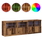 vidaXL bufet cu lumini LED din lemn vechi 202x37x67 cm Lemn prelucrat vidaXL bufet cu lumini LED din lemn vechi 202x37x67 cm Lemn prelucrat