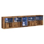 vidaXL Bufet cu lumini LED Lemn vechi 283x37x67 cm Lemn prelucrat vidaXL Bufet cu lumini LED Lemn vechi 283x37x67 cm Lemn prelucrat