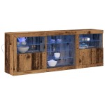 vidaXL Bufet cu lumini LED Lemn vechi 181,5x37x67 cm Lemn reciclat vidaXL Bufet cu lumini LED Lemn vechi 181,5x37x67 cm Lemn reciclat