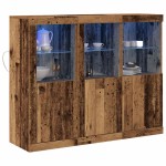 vidaXL Bufet 3 pcs Lemn vechi 123 x 37 x 100 cm Lemn compozit