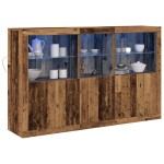 vidaXL Sideboard cu LED-uri Lemn vechi 162x37x100 cm Lemn prelucrat