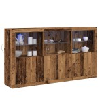 vidaXL Sideboard cu lumini LED Lemn vechi 181.5x37x100 cm Lemn prelucrat