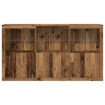 vidaXL Sideboard cu lumini LED Lemn vechi 181.5x37x100 cm Lemn prelucrat
