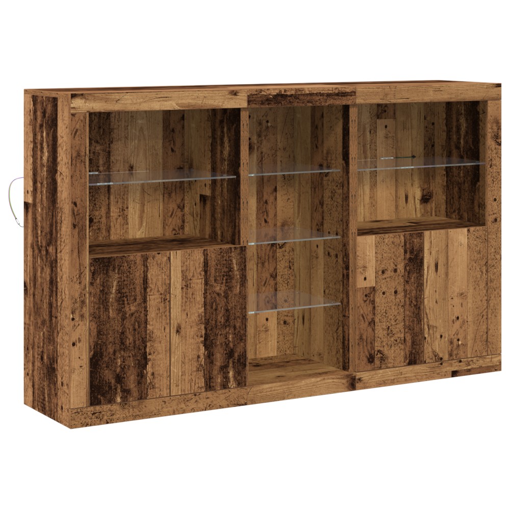 Bufet vidaXL cu Lămpi LED Lemn vechi 162x37x100 cm Lemn prelucrat