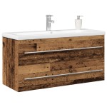 vidaXL Dulap pentru Chiuveta de Baie cu sertar 2 pcs Lemn Vechi